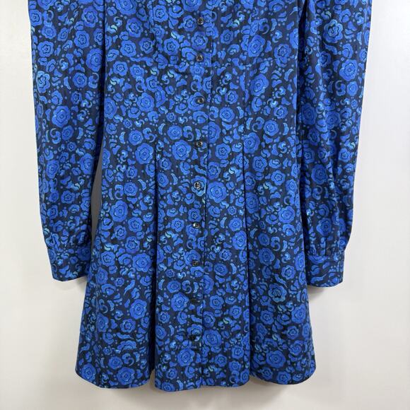 New DE LORETA Pique Dress in Camelia XS Mini Puff Sleeve Smocked Full Button - Picture 4 of 16